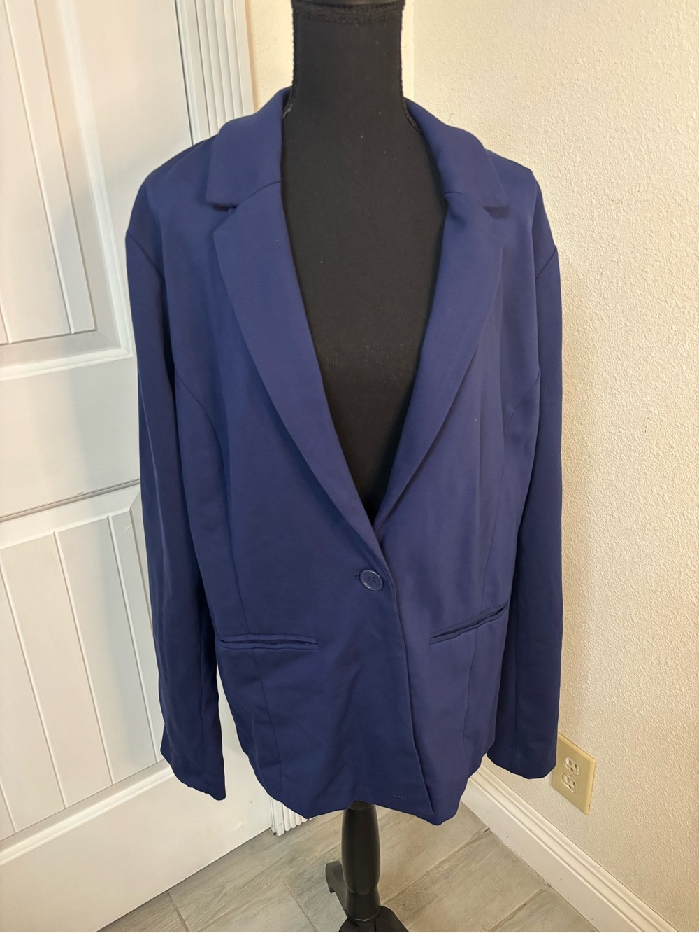 Ashley Stewart Deep Blue Single-Button Blazer